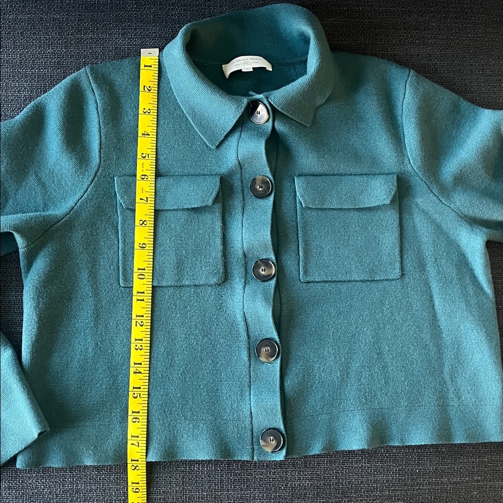 Sezane Green Women's Cardigan - Picture 8 of 9
